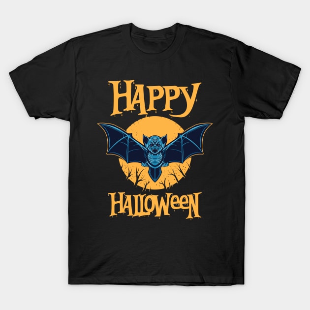 Happy Halloween Bat T-Shirt by Lin-Eve